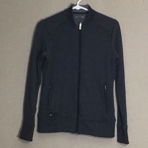 Adidas Climacool Women’s Full Zip Sweat Jacket Gray S Blade Collar Zipped Pocket